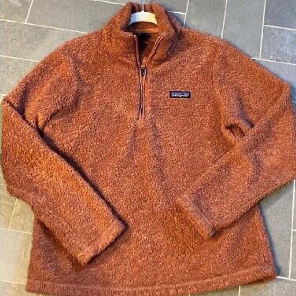 Patagonia Women's Los Gatos 1/4 Zip Sherpa Fleece Pullover Brown Medium M